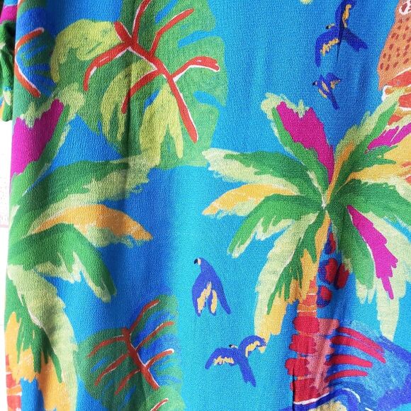 Farm Rio Sunny Day Unisex Tropical Shirt Button Front Short Sleeves Collar Small - Picture 11 of 16